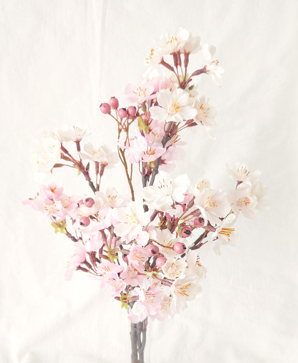 お家でお花見 桜のシンプルブーケ 北欧風花器付きセット 　★ラッピング無料★ 2枚目の画像