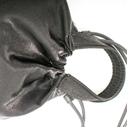 巾着　手提げバッグ　レディースバッグ　グリッター素材　ブラック　Sサイズ　新年度　春　母の日　ギフト 12枚目の画像
