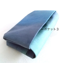 【リメイク】折り財布 『ブルー』　布財布 コンパクト財布 ミニ財布 6枚目の画像