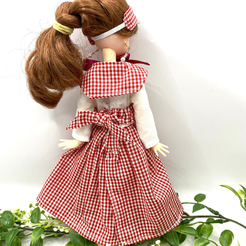 リカちゃんワンピース・小物（ヘアバンド・つけ襟・ベルト）3点