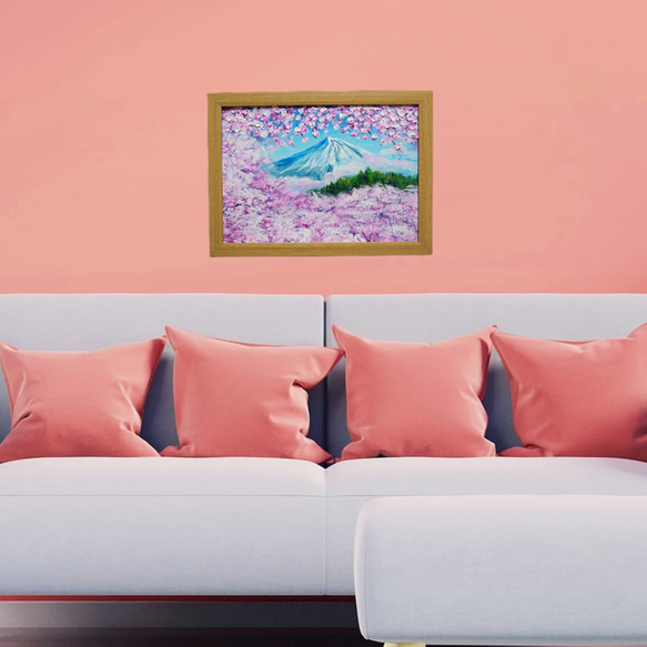 油絵 油彩 油彩画 絵 絵画 【富士山と桜】 11枚目の画像