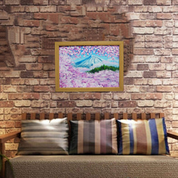 油絵 油彩 油彩画 絵 絵画 【富士山と桜】 13枚目の画像
