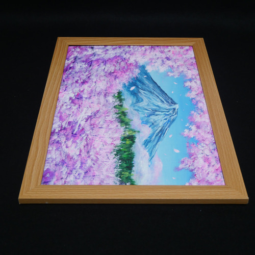 原画】【招福・爛漫富士】運気が上がる黄金の富士山 油絵 油彩画