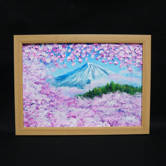 油絵 油彩 油彩画 絵 絵画 【富士山と桜】 7枚目の画像