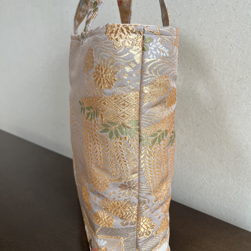 オーダー出品＊専用＊着物帯リメイクトートバッグ 着物帯リメイク☆トートバッグ 質の良い帯地を普段使いのバッグ