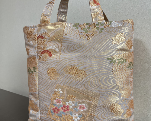 オーダー出品＊専用＊着物帯リメイクトートバッグ 着物 帯 帯締め リメイク トートバッグ トートバッグ SummerDay