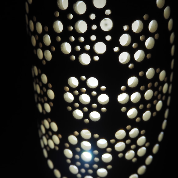 竹灯篭　れんこん柄　LEDライト電池付き 8枚目の画像