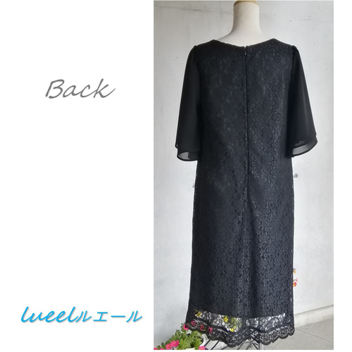 5Lサイズ セール 喪服でも使える総レースのパーティードレス  