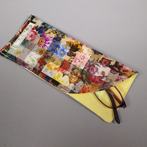 メガネケースリバティアーカイブギンガムグレージュハンドメイド 