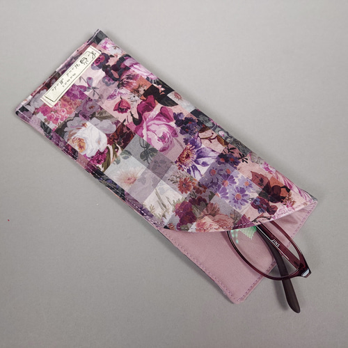 メガネケースリバティアーカイブギンガムグレージュハンドメイド 