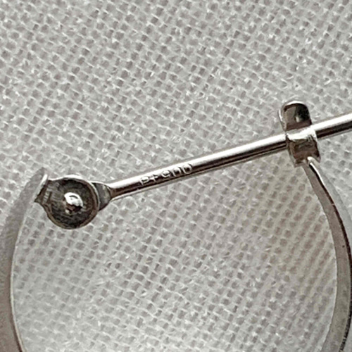 地金＊プラチナ【5×13mm 月甲フープピアス】Pt900刻印入 日本製 ペア 