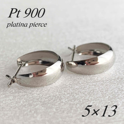 地金＊プラチナ【3×10mm 日本製 月甲フープピアス】pt900刻印入 新品！
