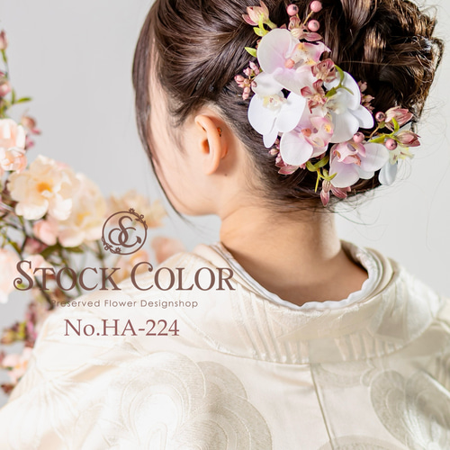 胡蝶蘭 ミニ ヘッドドレス ヘアアクセサリー 髪飾り＊ウェディング