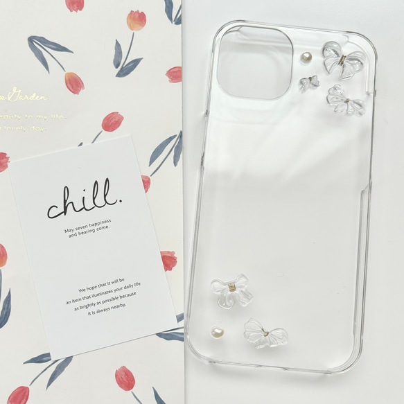 ୨୧iPhone15シリーズ対応୨୧ clear ribbon iPhone case【k】 8枚目の画像