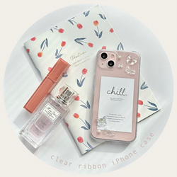 ୨୧iPhone15シリーズ対応୨୧ clear ribbon iPhone case【k】 3枚目の画像