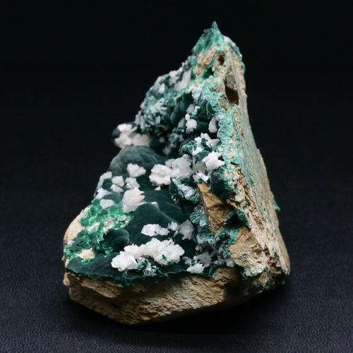 鉱物 標本 白鉛鉱 孔雀石 結晶 原石】コンゴ スノーフレーク セル