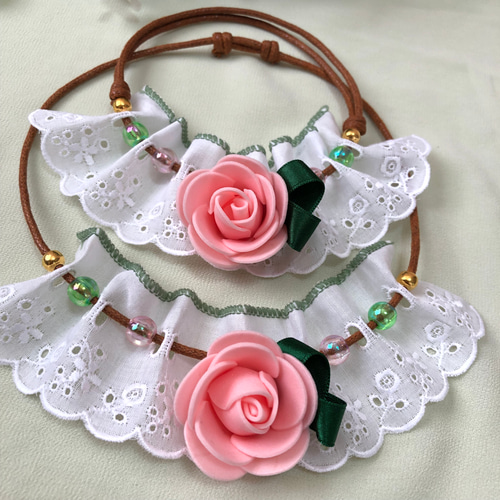 送料無料】❤️コットンレースローズ❤️業務用チョーカー【20