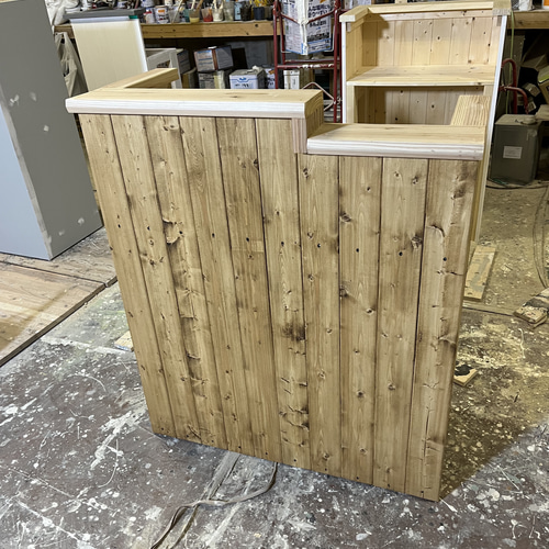 段差レジカウンター 受付カウンター 机・デスク エバーグリーン 【イン