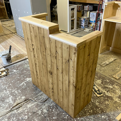 段差レジカウンター 受付カウンター 机・デスク エバーグリーン 【イン