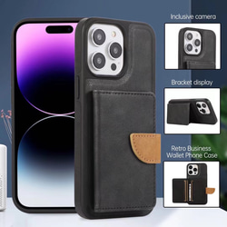 スマホケース カード収納 パスケース 革製 革 便利 手帳型 プレゼント メンズ 携帯バッグ 全機種対応 便利 5枚目の画像