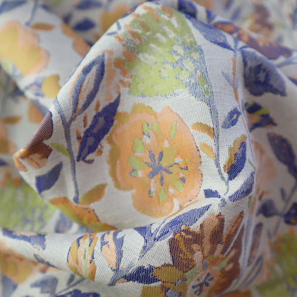 ジャガード織り生地 ゴブラン織り 花柄 ボタニカル柄 4枚目の画像