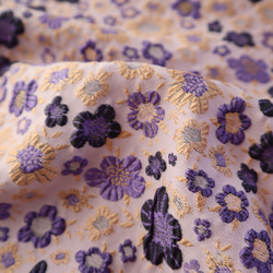 ジャガード織り生地 ゴブラン織り 小花柄 パープル 4枚目の画像