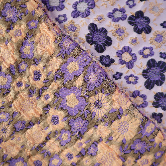 ジャガード織り生地 ゴブラン織り 小花柄 パープル 6枚目の画像