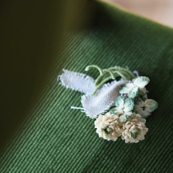 【受注制作1ヶ月日】2024　春の福袋ブローチ2点　野の花（たんぽぽ＋白詰草）　手編み　レース編み 10枚目の画像