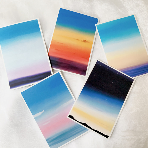 春空と海 5枚セット ポストカード かわいい キレイ はがき