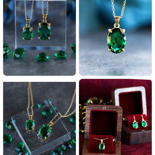 大粒宝石質エメラルドのペンダント♡幸福をもたらす魔法の石