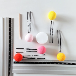 【単品】玉のUピン ＊つまみ細工＊髪飾り/七五三/和装/着物/袴/ 2枚目の画像