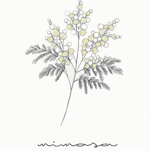 ポストカード ミモザのアート /花/春/絵/写真 写真・グラフィック