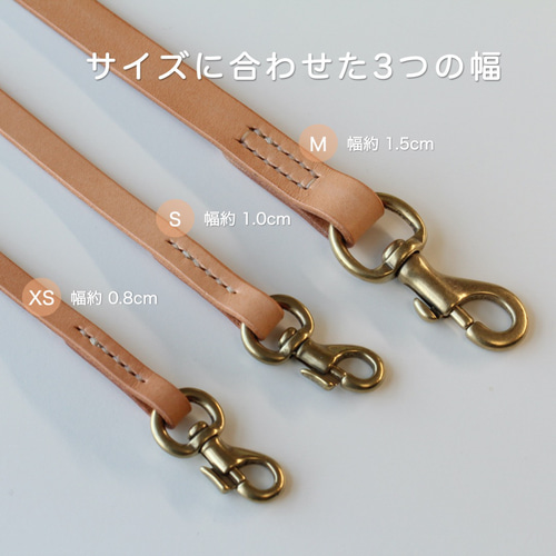 小型犬〜中型犬用首輪＋リードセットブッテーロ原色手になじみ艶が育つ