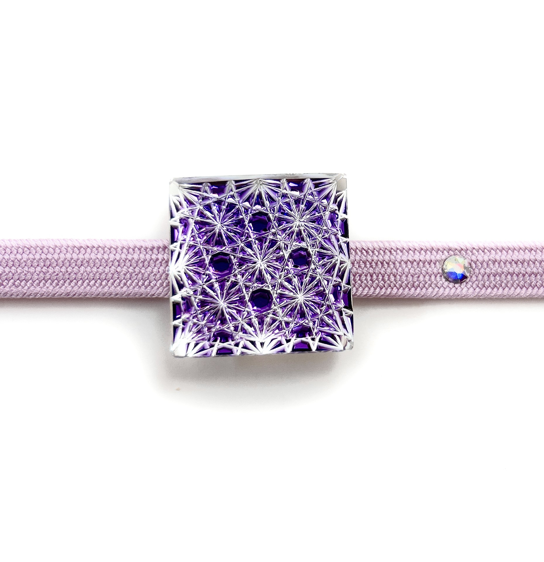 東京切子帯留め　Reflection　星姫　LAT　紫