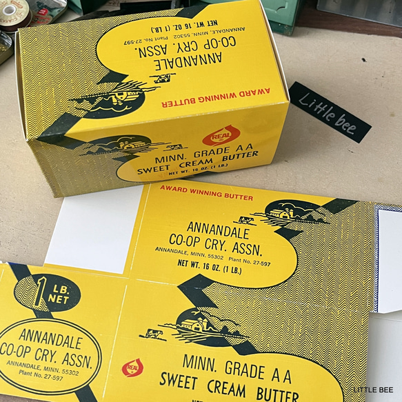 030・バターボックス　1箱　ヴィンテージ品　アメリカ　インテリア　ボックス　紙箱　バターケース　ケース 10枚目の画像