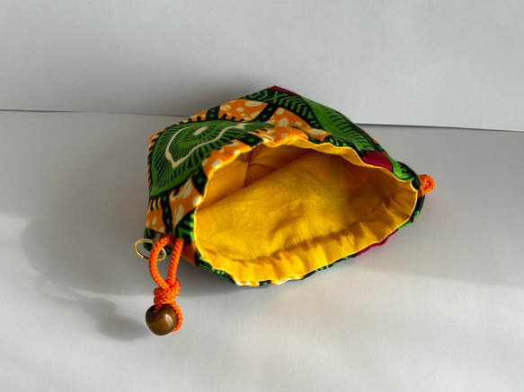ミニ巾着袋　(アフリカンプリント) 7枚目の画像