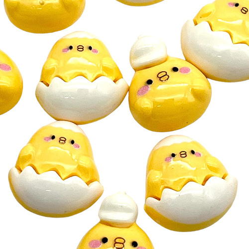 ぴよこ　523330 サイドアクリル アクリルパーツ デコ 卵 ひよこ ぼうし イエロー 同タイプ8個