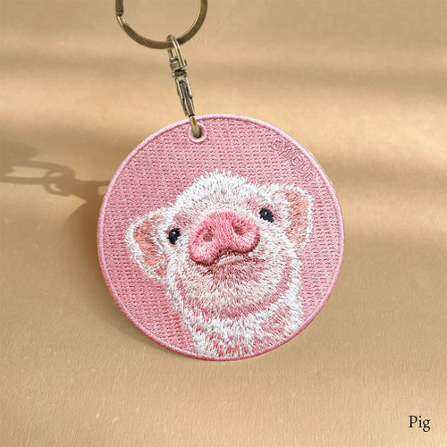 刺繍キーホルダー キーホルダー ぶた 子ブタ プレゼント プチ