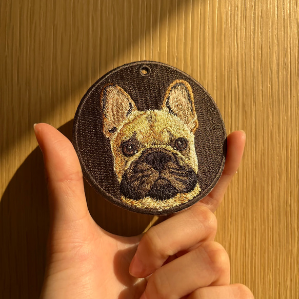 刺繍キーホルダー キーホルダー ブラックマウスカー ブルドッグ 誕生日 
