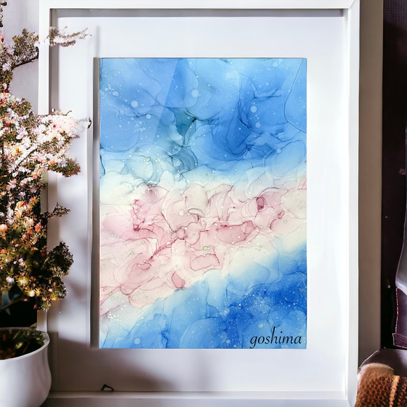 アルコールインクアート原画 空に咲く桜 その他アート raymreo