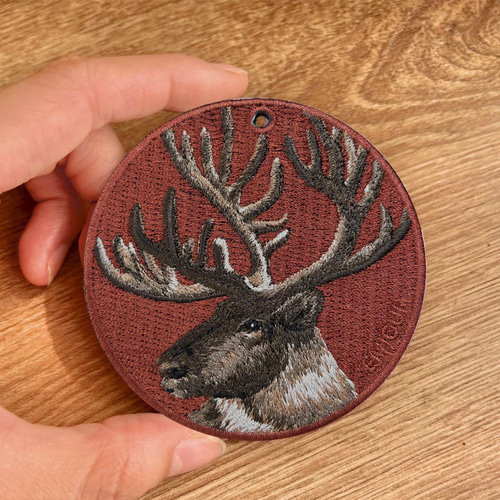 刺繍キーホルダー キーホルダー トナカイ 鹿 シカ 動物 ギフト お散歩