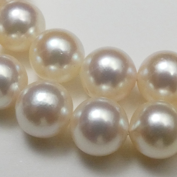 アコヤ本真珠ネックレス 日本産 8.5-9.0mm / 8.5mm珠パールネックレス 極上の巻き照り光沢 現品！A637 7枚目の画像