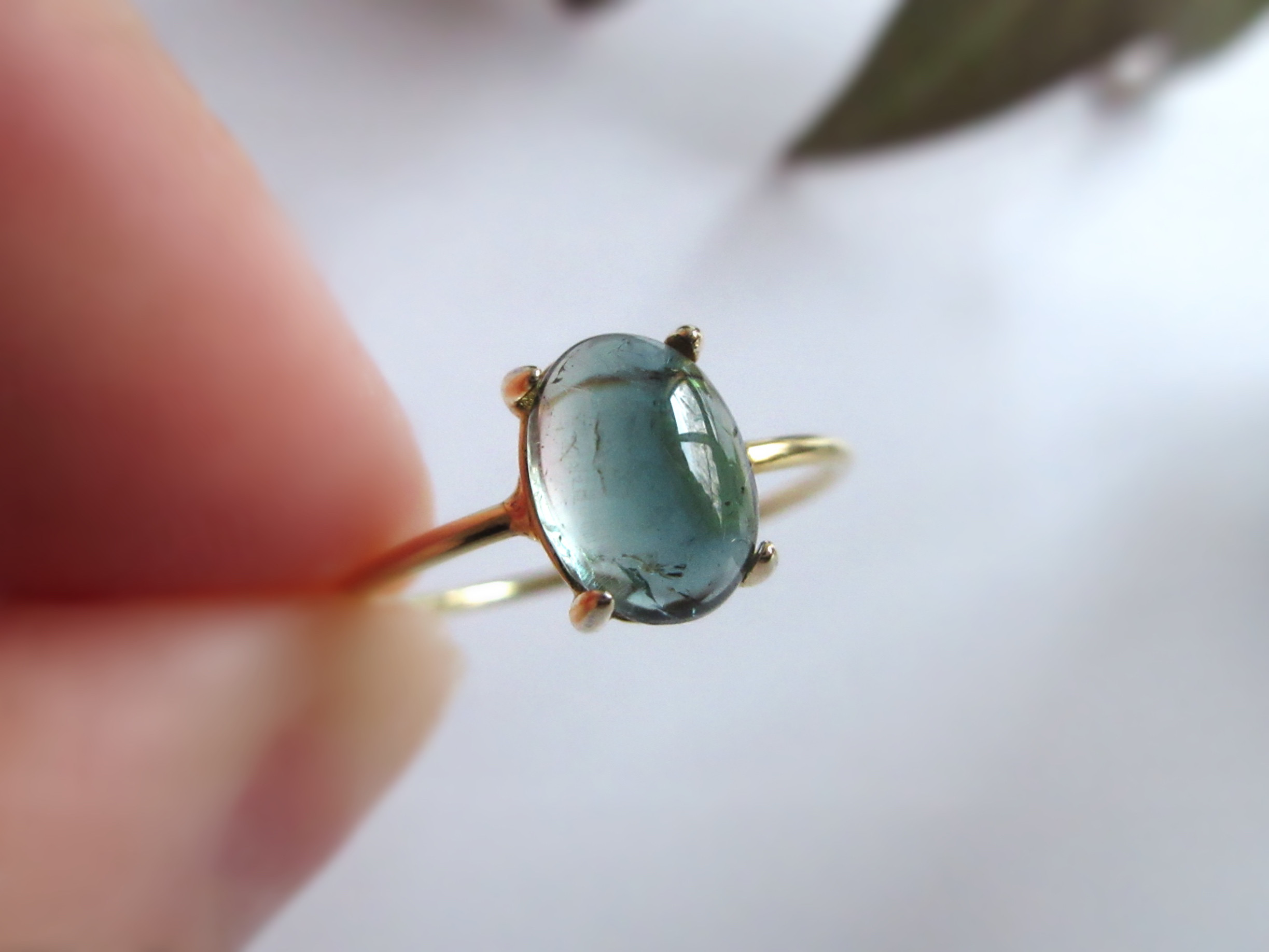 【10月の誕生石】8×6mm「バイカラートルマリン」リング