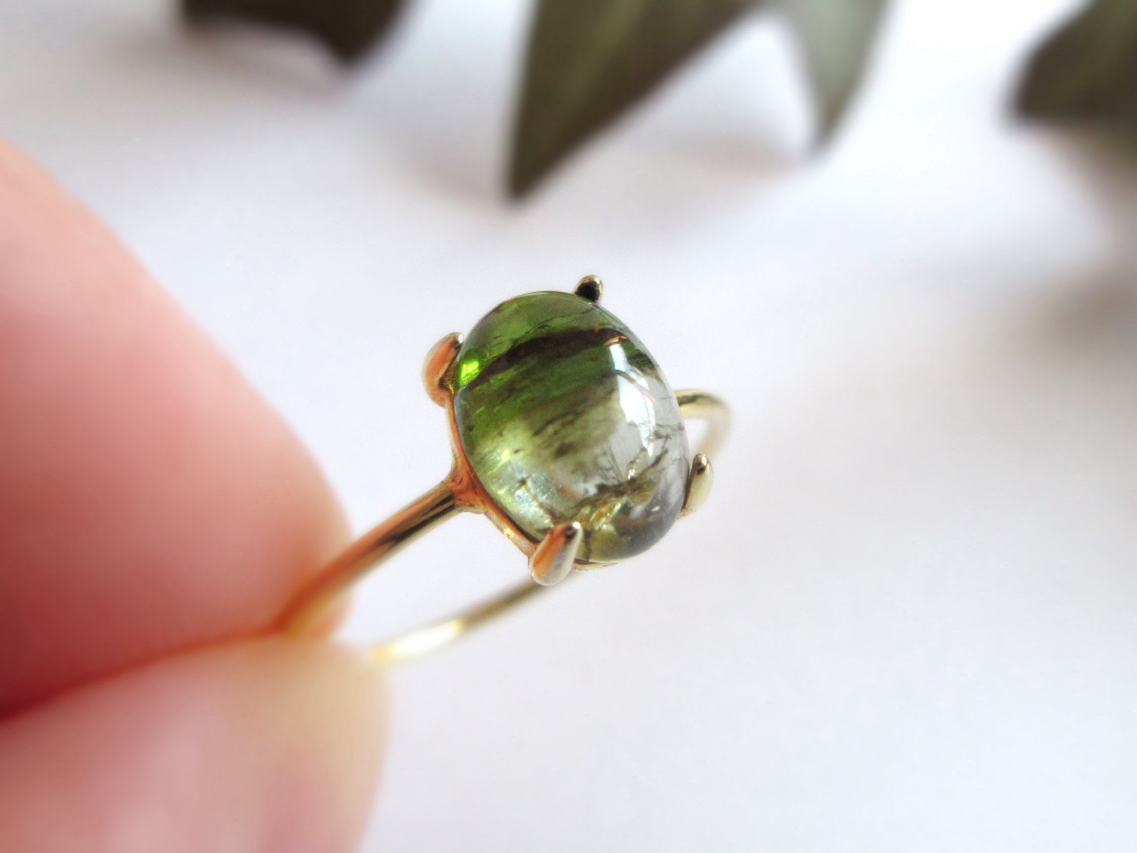 【10月の誕生石】8×6mm「バイカラートルマリン」リング