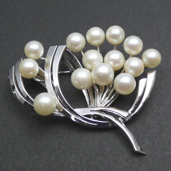 アコヤ本真珠ブローチ 約6.0-7.0mあこや×14pcsSILVER925枠/A603