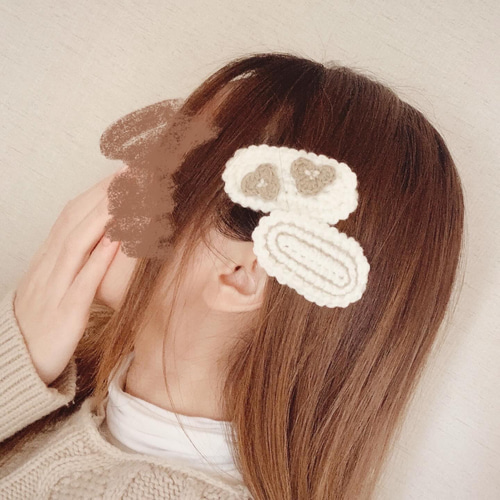 かぎ針編みパッチンピン 韓国っぽヘアアクセサリー ヘアピン たら