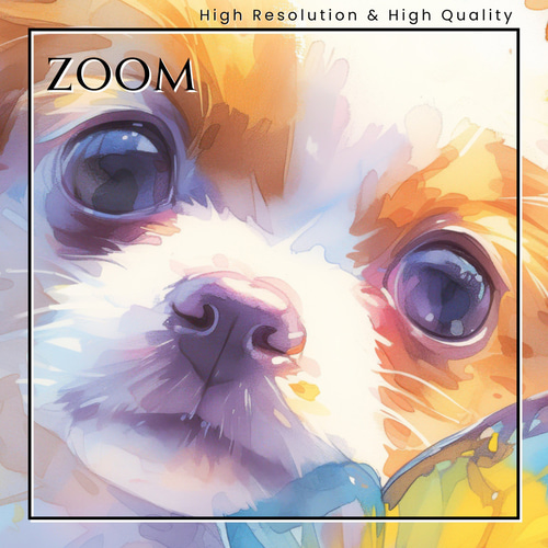 蝶犬戯舞 - パピヨン犬の子犬 No.2】春・蝶・子犬・アートポスター・犬