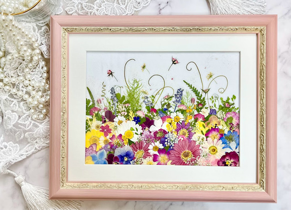 額付き押し花アート 新品 押し花専用額 押し花アート 額縁付き 縦53cm横44cm - メルカリ