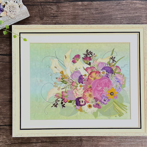☆激レア　高級レリーフフラワー仕様　花額　花絵☆ 7bb249a0c0188ba922cb293b737416