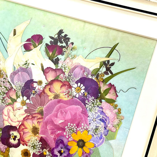 人気商品の中古品・新品・未使用品 まるで絵画のような華麗な押し花アート額 母の日ギフトにも 絵画